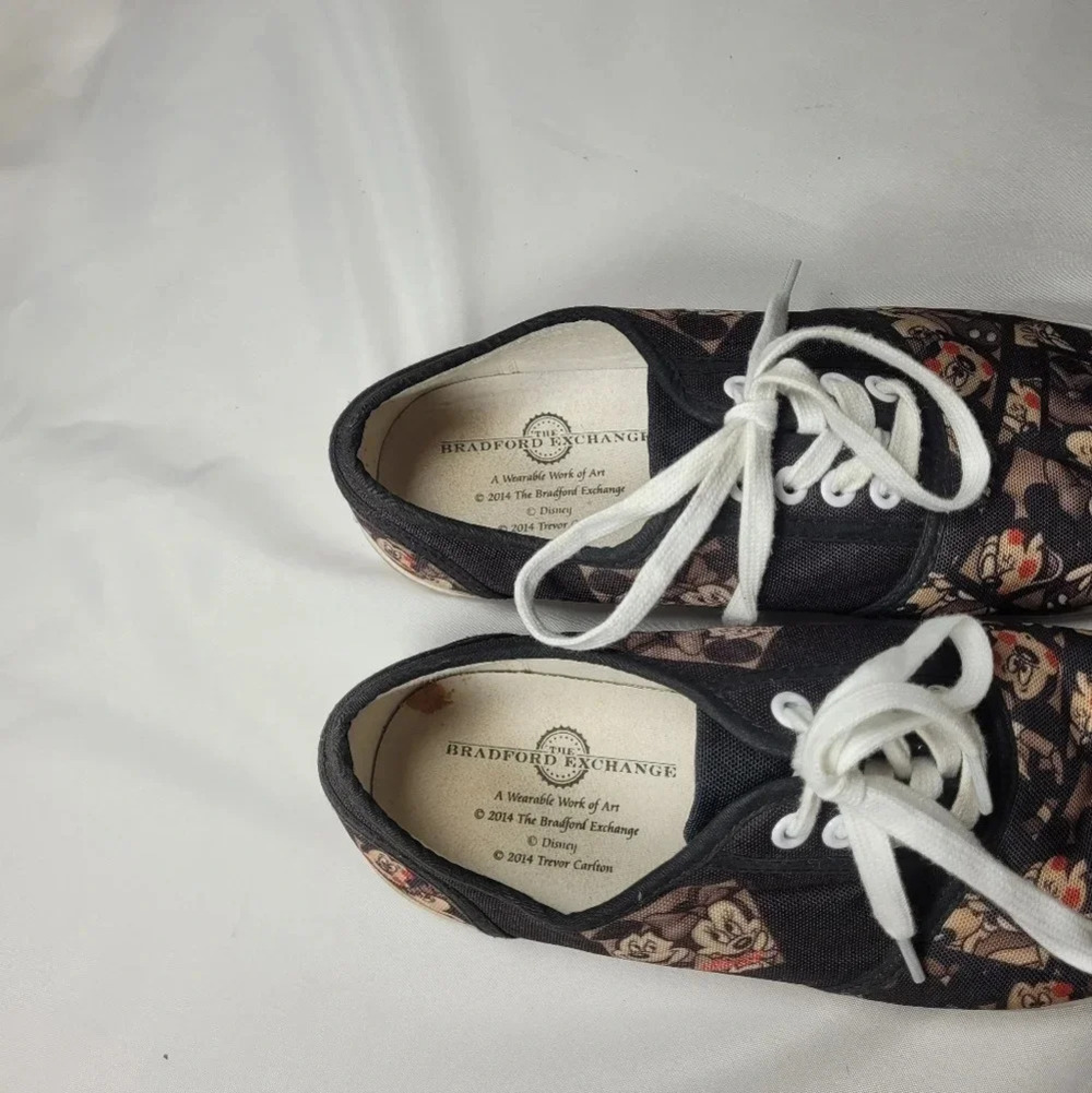 The Bradford Exchange Black Canvas Sneakers with White Soles and Laces - Picture 7 of 9